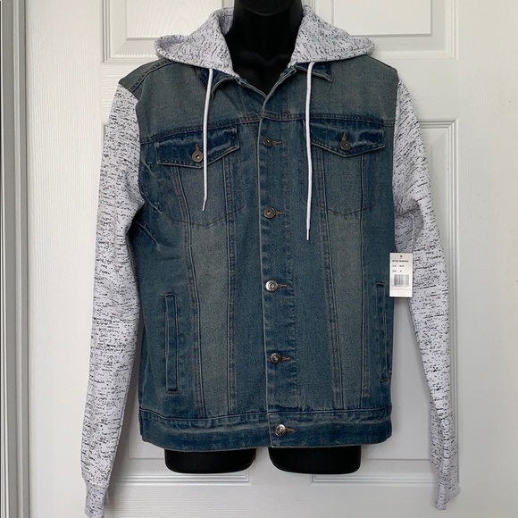 Brooklyn Cloth Other - Brooklyn Cloth Denim & Fleece Hoodie Jacket sz M